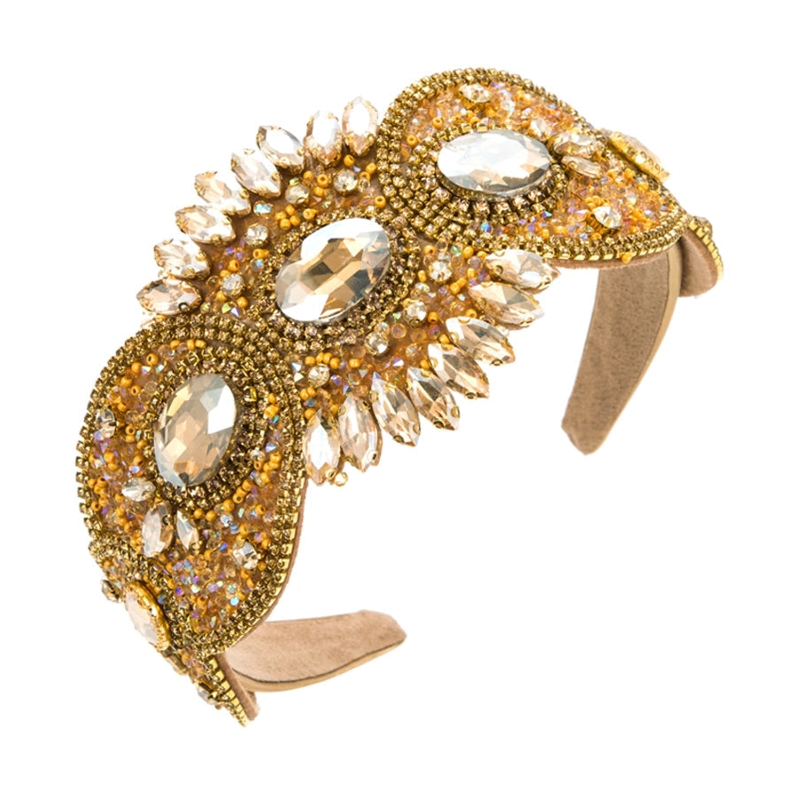 fashion geometric cloth inlay rhinestones hair band 1 piece