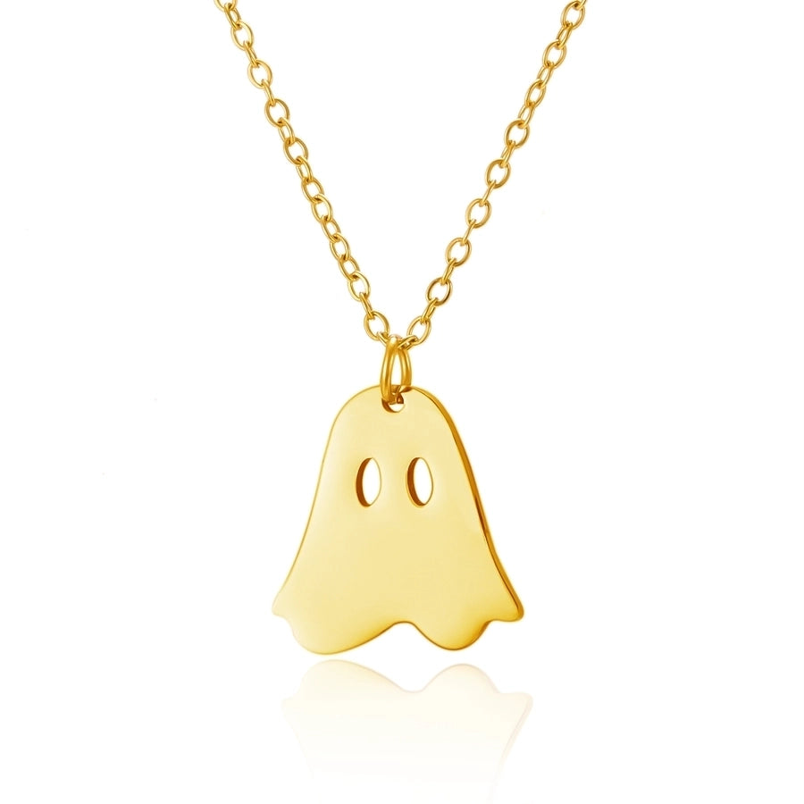 Jewelry Funny Pumpkin ghost Spider 201 Stainless Steel Asymmetrical Hollow Out Pendant Necklace
