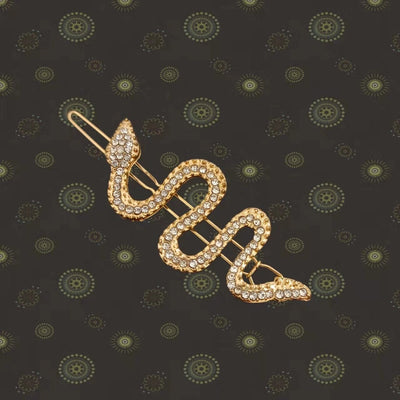 Personalized Snake-Shaped Hairpin Ladies Cold Style Retro Frog Buckle Alloy Rhinestone Clip Bangs Clip