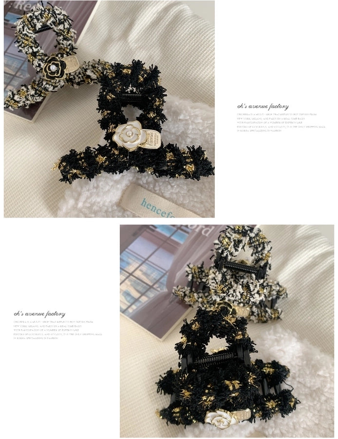 women's princess cute sweet flower plastic cloth inlaid pearls hair claws