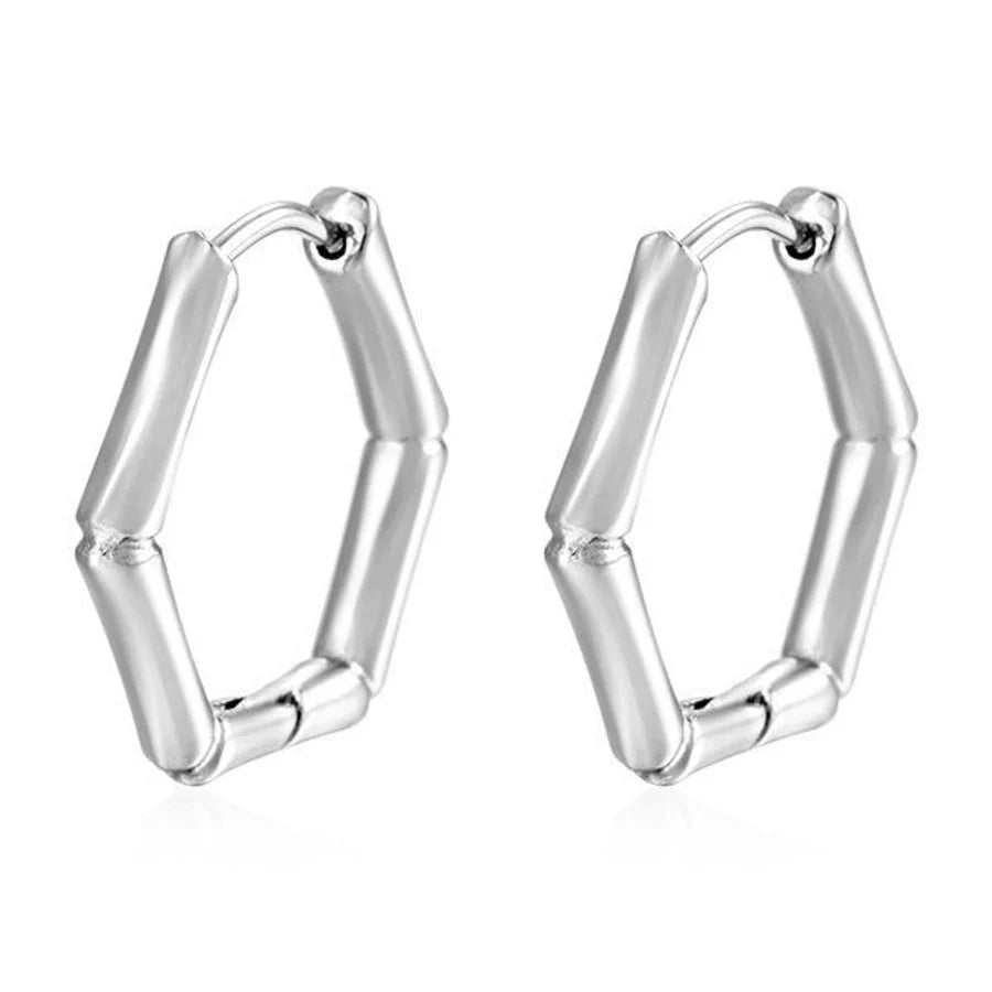 1 Pair Simple Style Geometric Solid Color Plating 304 Stainless Steel 18K Gold Plated Earrings