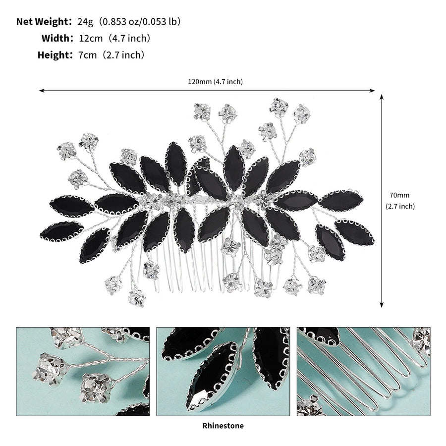 Women's Simple Style Classic Style Color Block Copper Inlay Rhinestones Insert comb