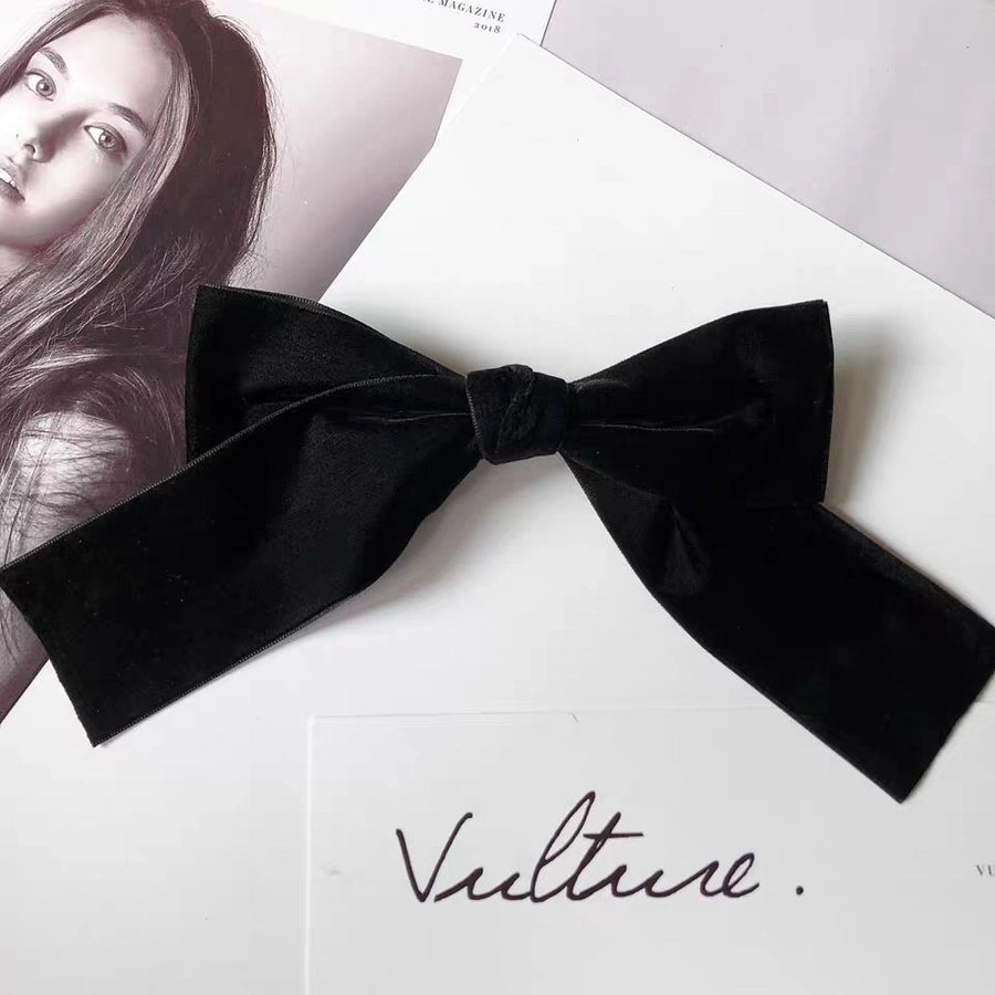 simple style bow knot cloth patchwork hair clip