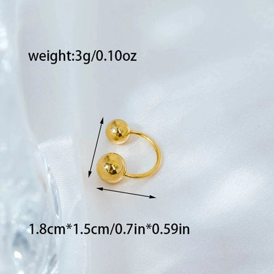 1 Piece IG Style Casual Vacation Water Droplets Ball Plating Hollow Out 304 Stainless Steel 14K Gold Plated Ear Cuffs