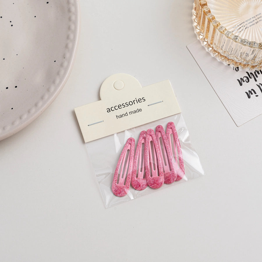 simple style solid color metal hollow out hair clip