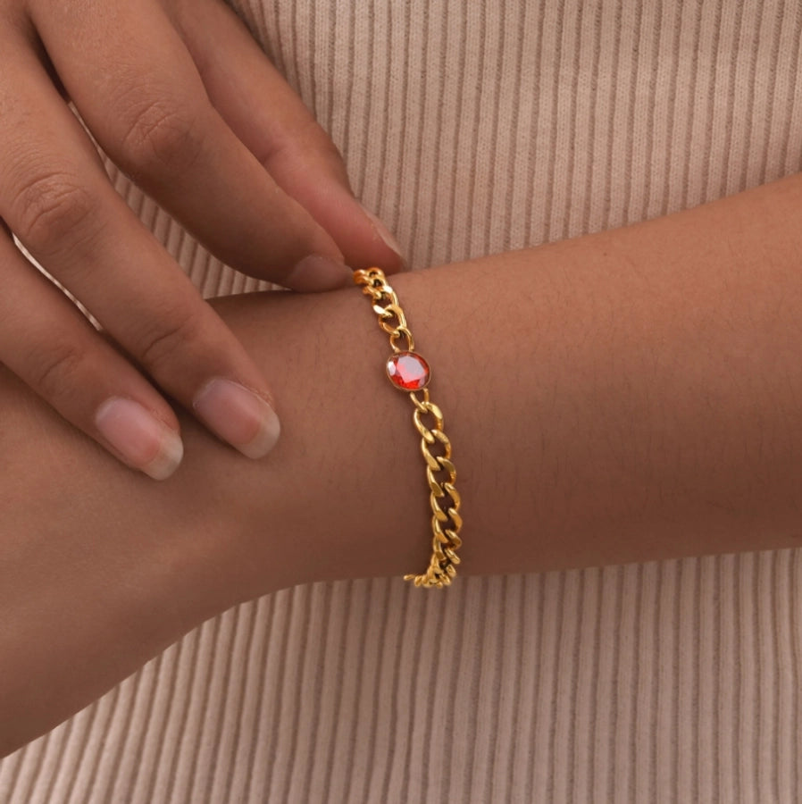 Basic Simple Style Solid Color Titanium Steel 18K Gold Plated Bracelets In Bulk