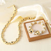 Copper 18K Gold Plated Plating Heart Shape Bracelets Necklace