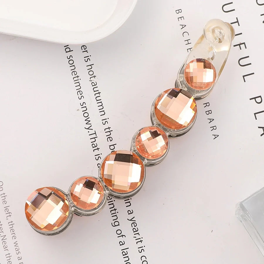 simple style geometric plastic artificial pearls hair clip