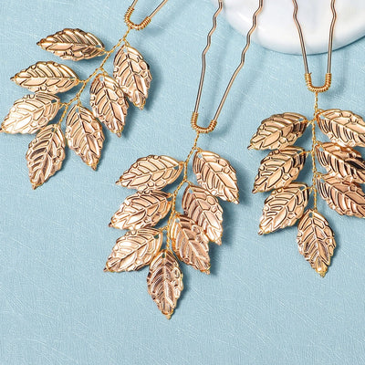 elegant simple style streetwear leaf metal hairpin