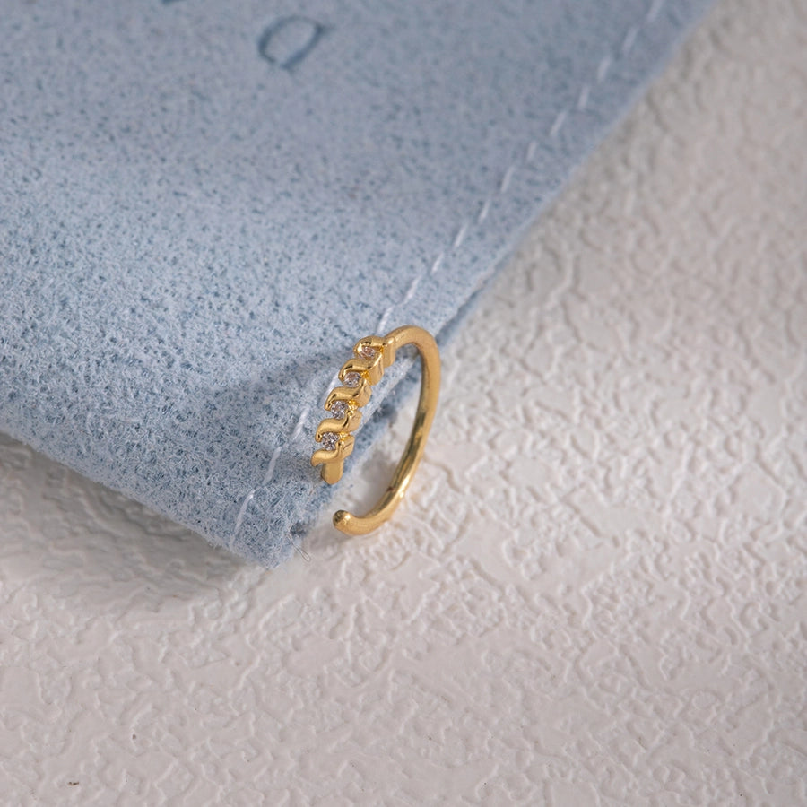 1 Piece Nose Rings & Studs Simple Style Geometric Heart Shape Alloy Plating Inlay Rhinestones Nose Rings & Studs