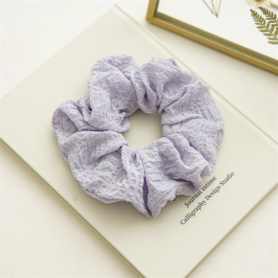 sweet solid color cloth pleated hair tie