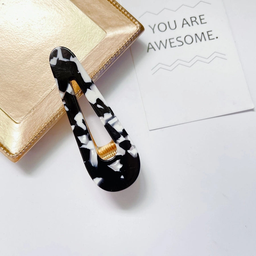 women's fashion geometric water droplets leopard resin cellulose acetate sheet headwear hair clip