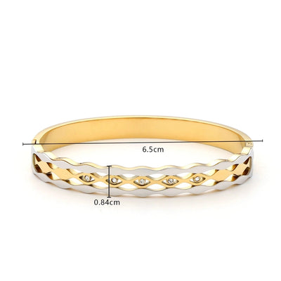 Elegant Retro Star Heart Shape Grain Titanium Steel Bangle In Bulk