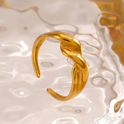 Jewelry Simple Style Spiral 304 Stainless Steel 18K Gold Plated Polishing Rings