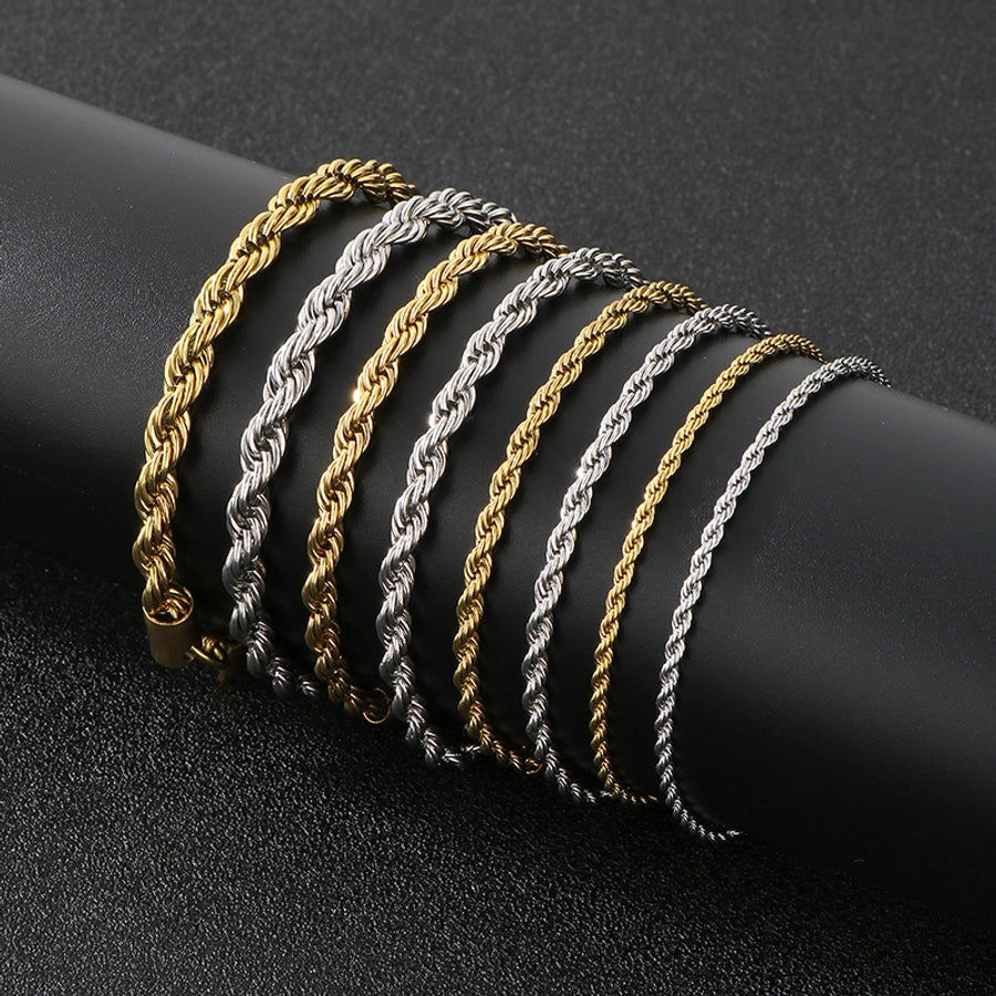 Jewelry Simple Style Geometric 304 Stainless Steel 18K Gold Plated Bracelets Necklace