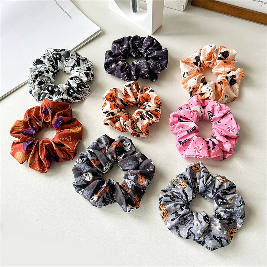 New Halloween Hair Ring  Hair Accessories Large Intestine Hair Ring  Hot Selling Product Festival Pumpkin Ghost Bat Head