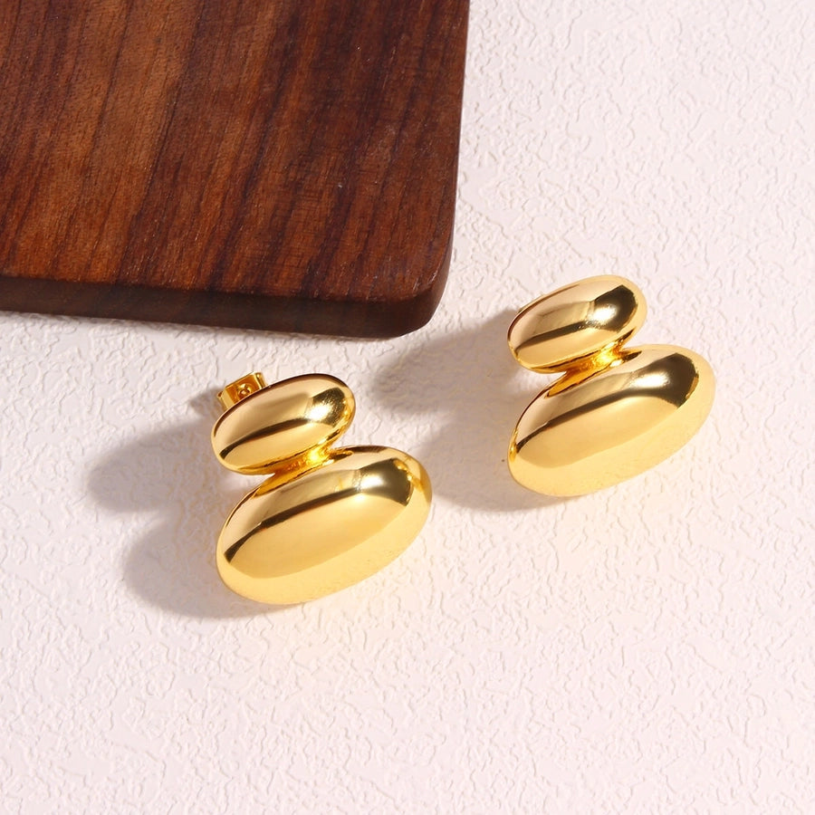 1 Pair Simple Style Classic Style Solid Color Plating Copper 18K Gold Plated Gold Plated Ear Studs