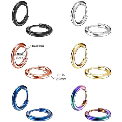 earrings titanium steel earrings thick thin coil boys and girls  circle stainless steel earrings