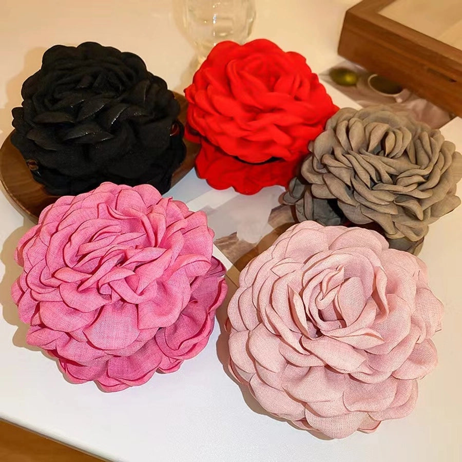 Fabric Flower Hairpin Headwear Back of Head Large Grab Clip Advanced Sense Hairpin Disc Hair Elegant Shark Clip Hair Accessories for Women