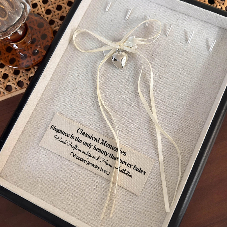 Women's Princess Cute Sweet Heart Shape Bow Knot Cloth Hair Clip