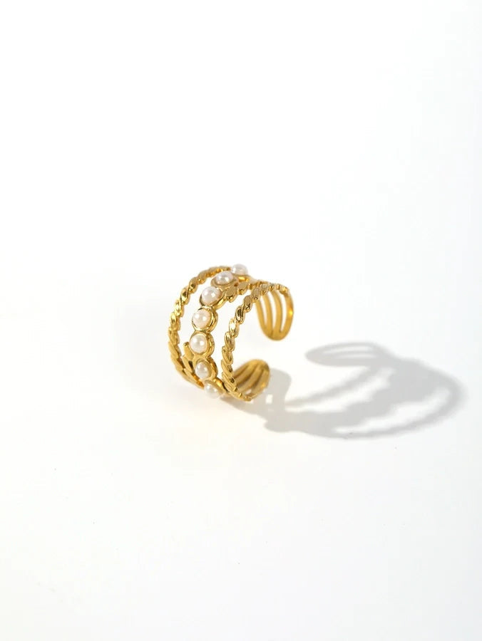 Jewelry Elegant Retro U Shape Oval 304 Stainless Steel Open Rings