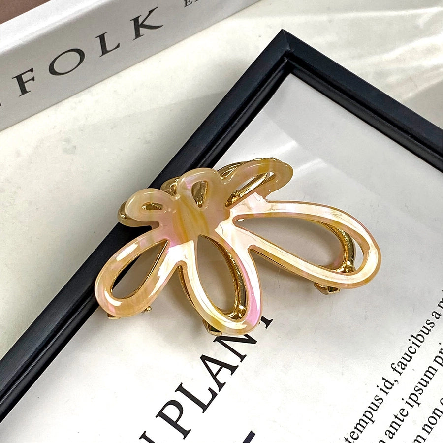 Women's Elegant Romantic Sweet Flower Acetic acid sheets Hollow Out Hair Claws