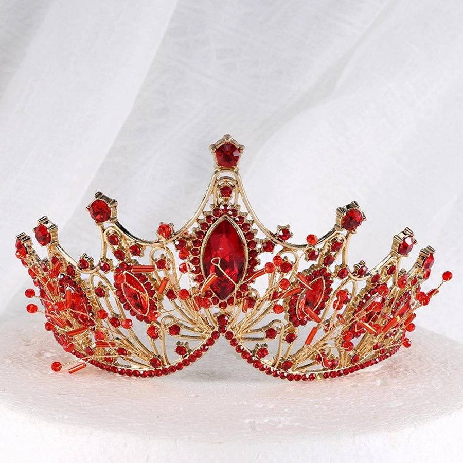 Women's Elegant Lady Streetwear Crown Alloy Inlay Artificial Crystal Rhinestones Crown