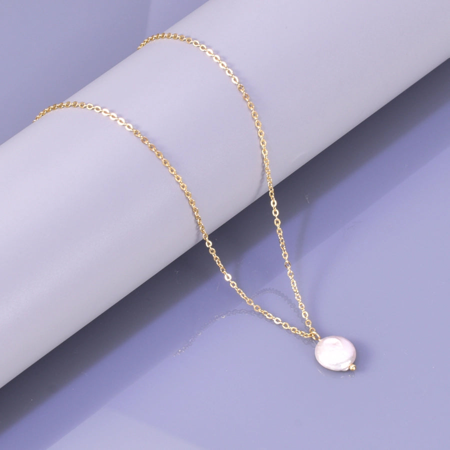 Jewelry Simple Style Heart Shape 304 Stainless Steel Titanium Steel Freshwater Pearl 18K Gold Plated Plating Layered Necklaces