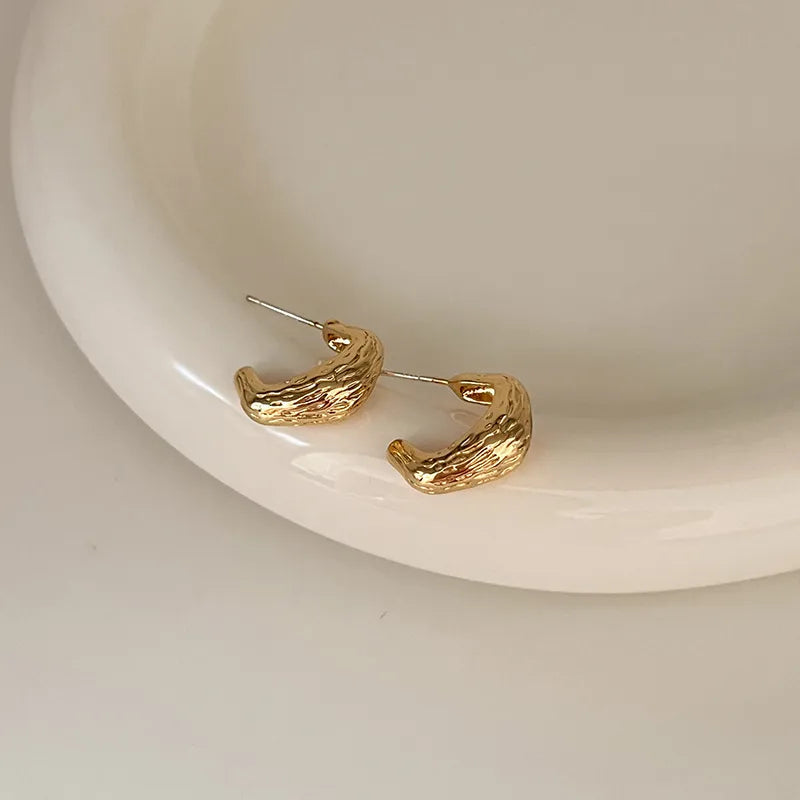 1 Pair Streetwear Geometric Heart Shape Plating Alloy Earrings