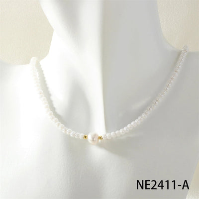 Jewelry Lady Classic Style Circle Glass Copper Necklace