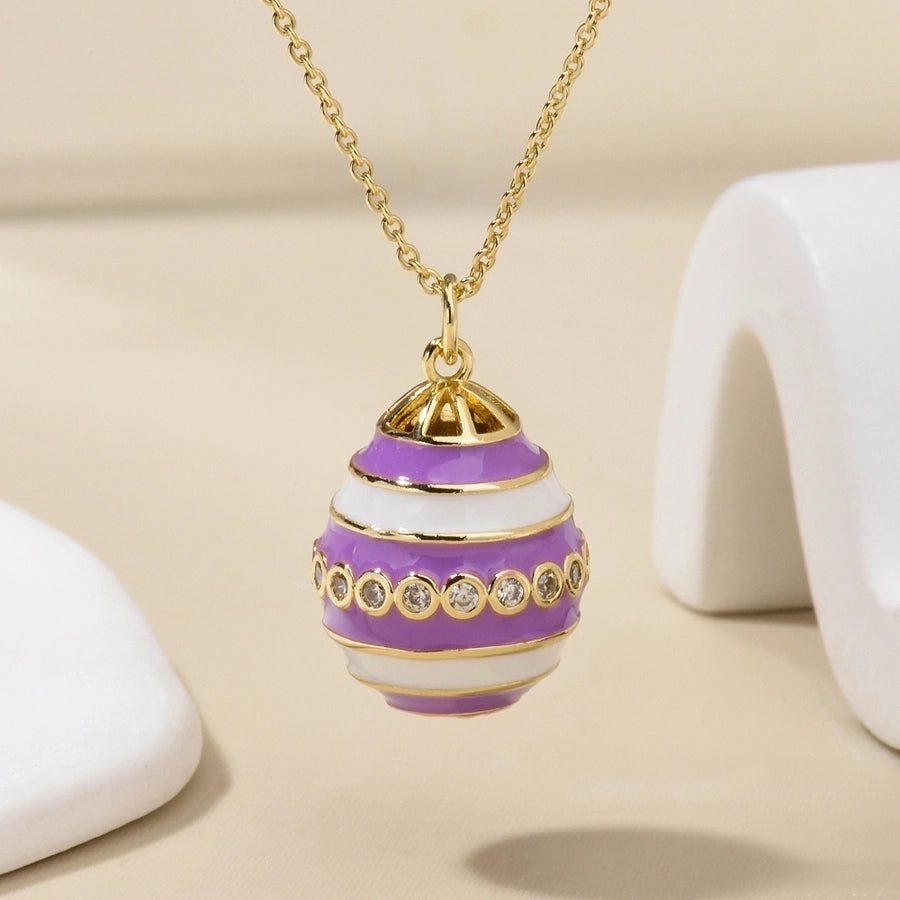 Jewelry IG Style Simple Style Rejuvenating device Copper Rhinestones Epoxy Inlay Pendant Necklace