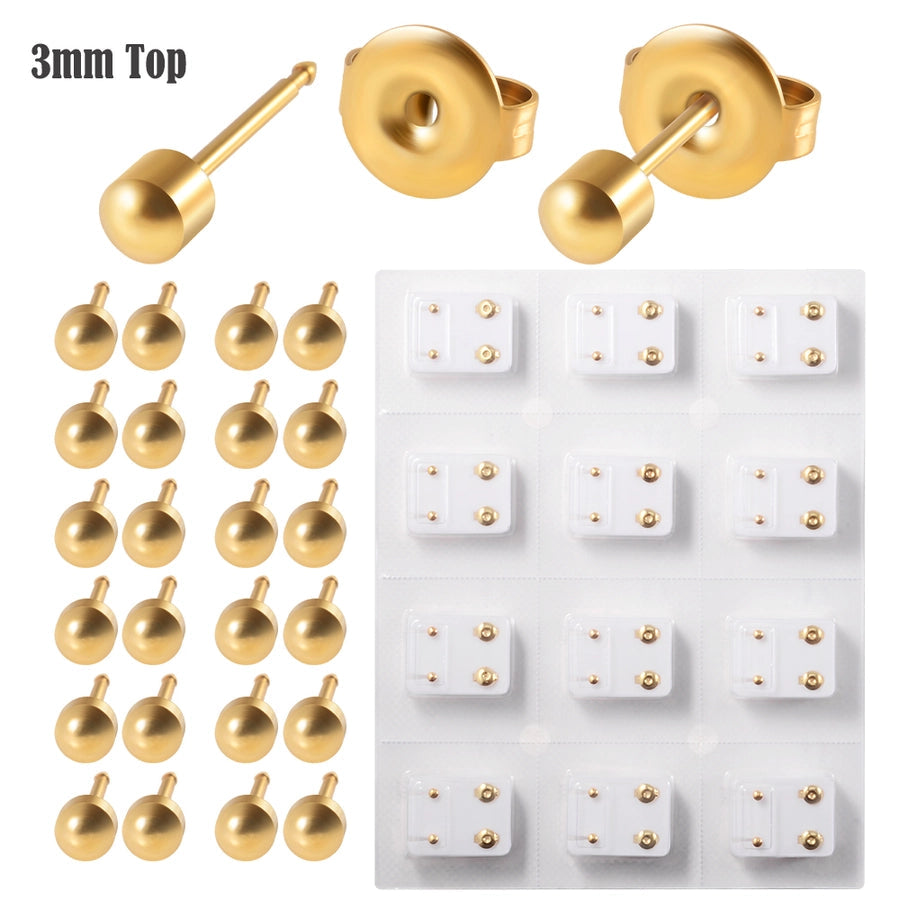 1 Piece Casual Classic Style Solid Color Plating 304 Stainless Steel Zircon 24K Gold Plated Stainless Steel Earrings