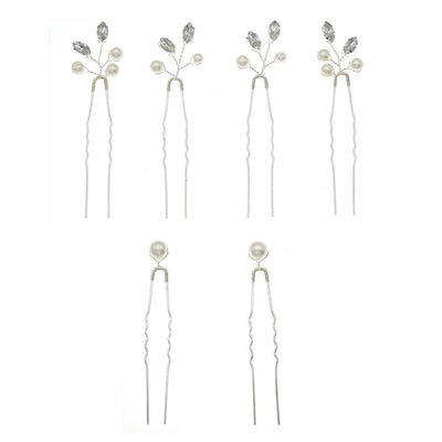 retro geometric alloy crystal pearl insert comb