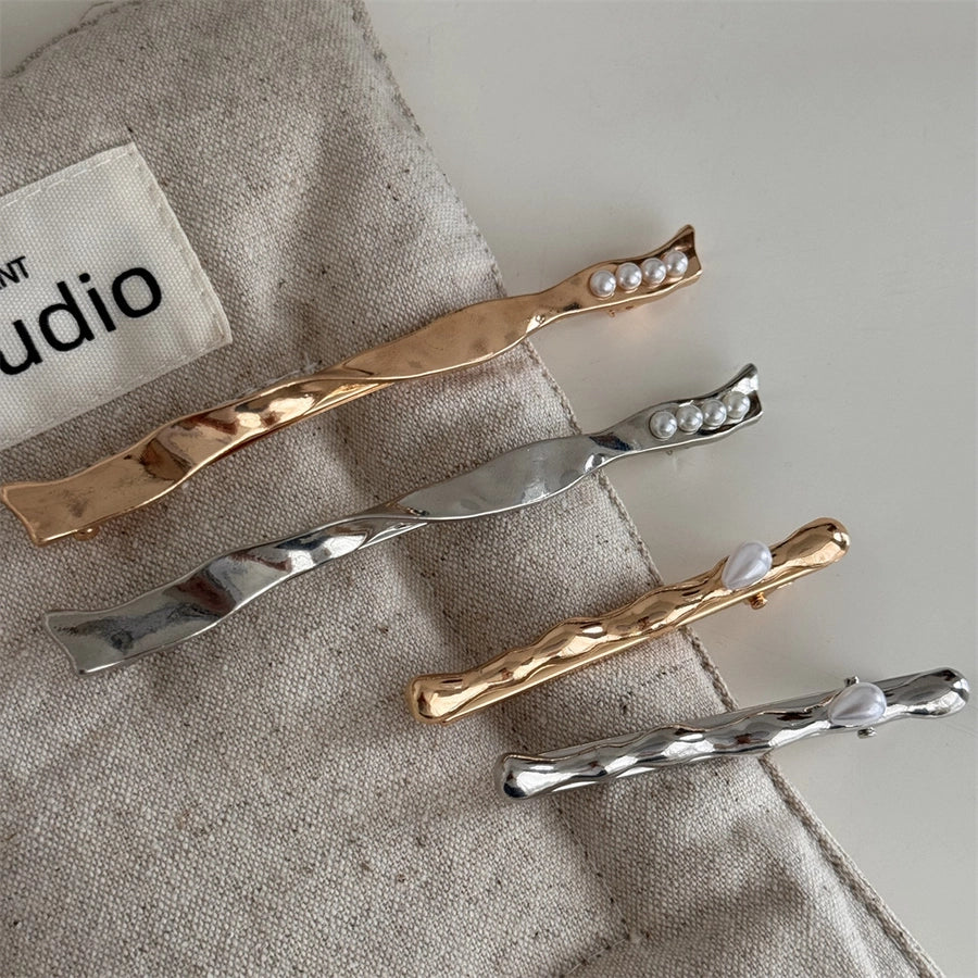 Women's Simple Style Classic Style Solid Color Alloy Inlay Pearl Hair Clip