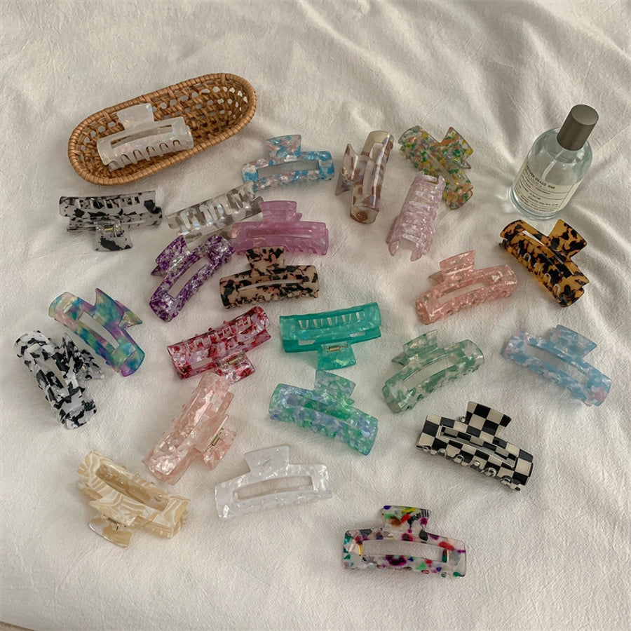 fashion color block acetic acid sheets hair claws 1 piece