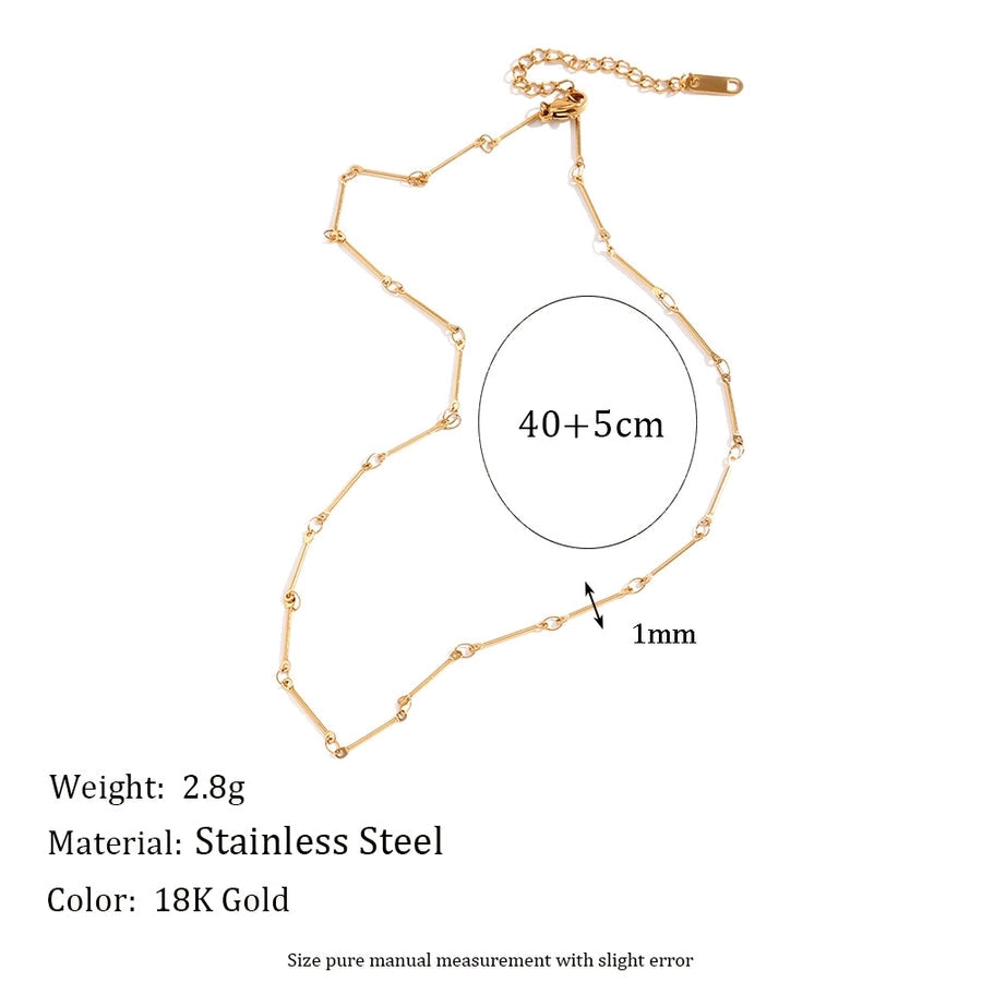 Jewelry Simple Style Solid Color 304 Stainless Steel Titanium Steel 18K Gold Plated Bracelets Anklet Necklace