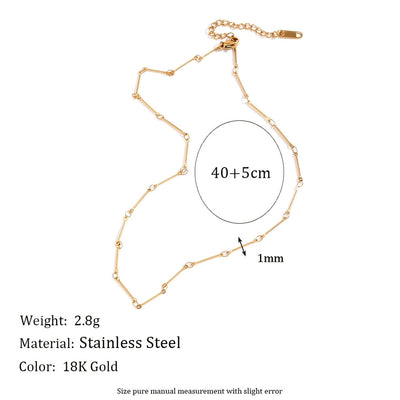 Jewelry Simple Style Solid Color 304 Stainless Steel Titanium Steel 18K Gold Plated Bracelets Anklet Necklace