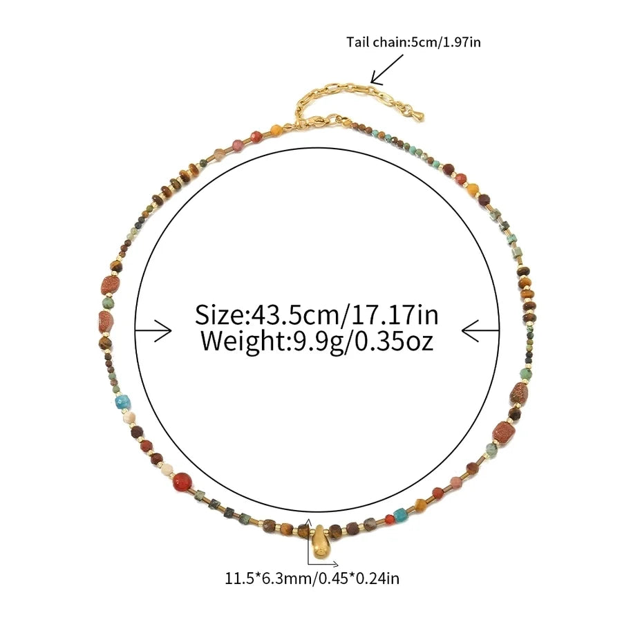 Retro Bohemian Irregular Geometric natural stone Tiger Eye Bracelets Necklace In Bulk