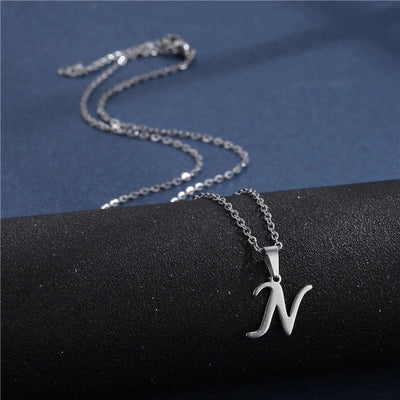 Jewelry Casual Simple Style Classic Style Letter 201 Stainless Steel Silver Plated Hollow Out Pendant Necklace