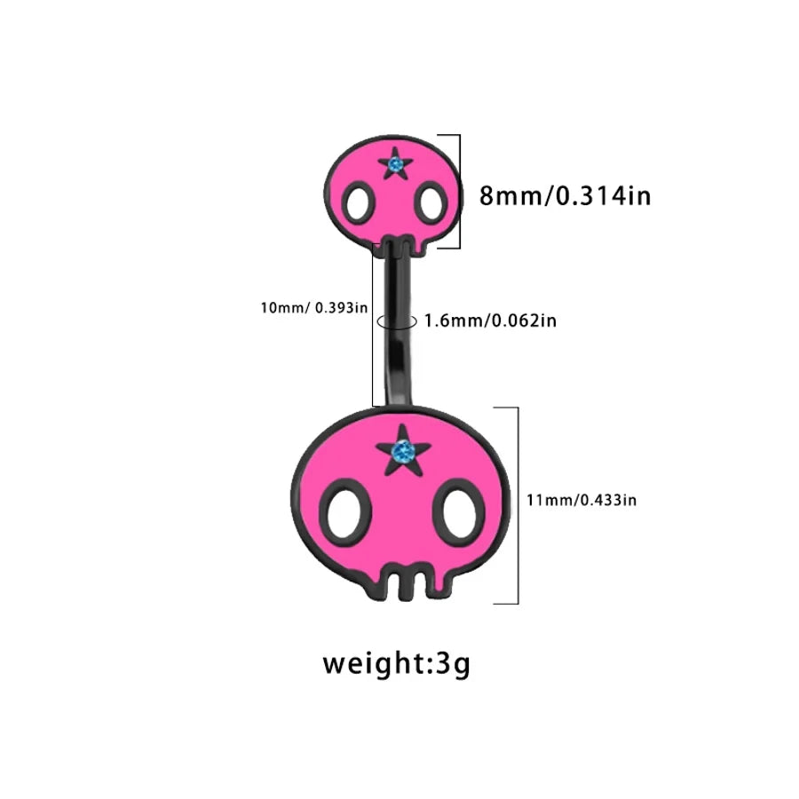 1 Piece Lip Rings Sexy Classic Style Heart Shape Smile Face Butterfly Pure Titanium Titanium Alloy Epoxy Plating Acrylic Rhinestones Glass White Gold Plated Belly Rings