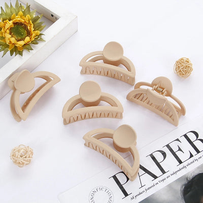 Milk Tea Color Grab Clip  Girl's Hair Grab Head Shark Clip Summer Hair Clip Hair Accessories