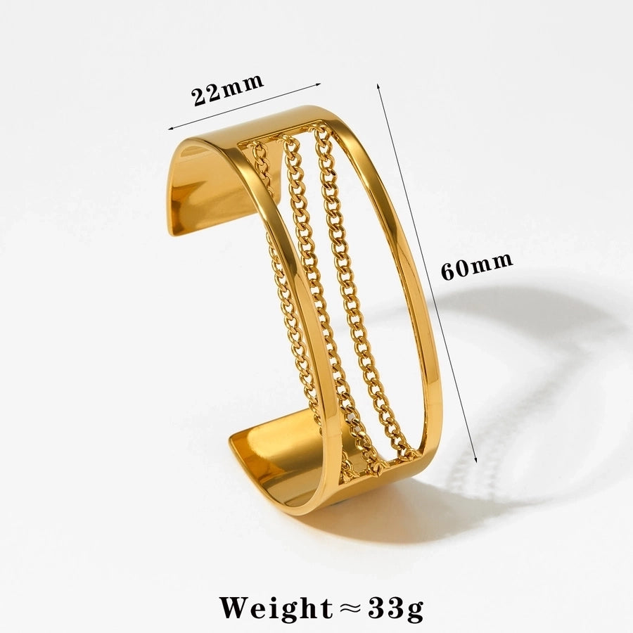 Casual Artistic Solid Color 16K Gold Plated White Gold Plated Gold Plated 316 Stainless Steel   Bangle