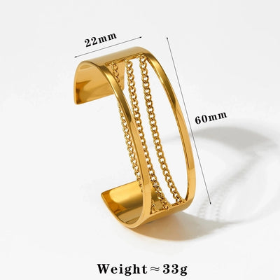 Casual Artistic Solid Color 16K Gold Plated White Gold Plated Gold Plated 316 Stainless Steel   Bangle