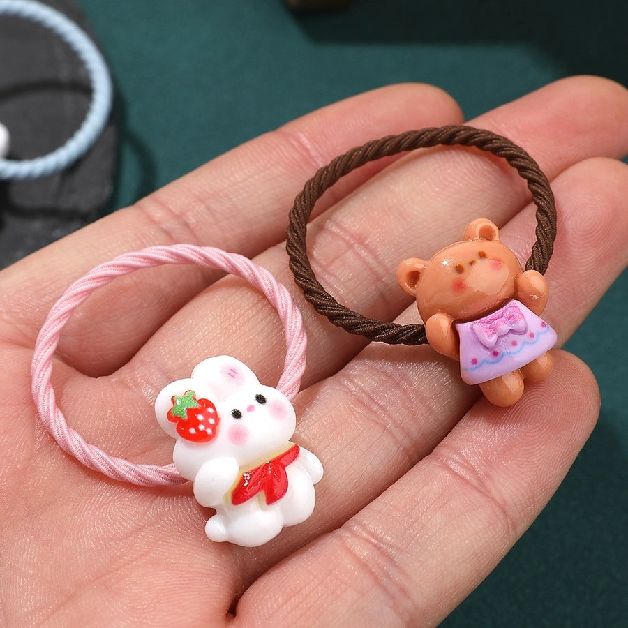 Kid'S Cartoon Style Cute Sweet Bear Plastic rubber band Hair Tie