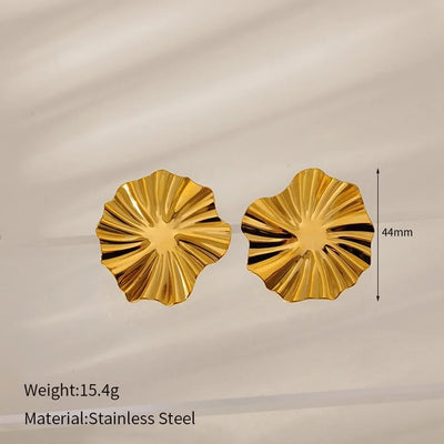 1 Pair Elegant Classic Style Geometric Circle Flower 304 Stainless Steel Ear Studs