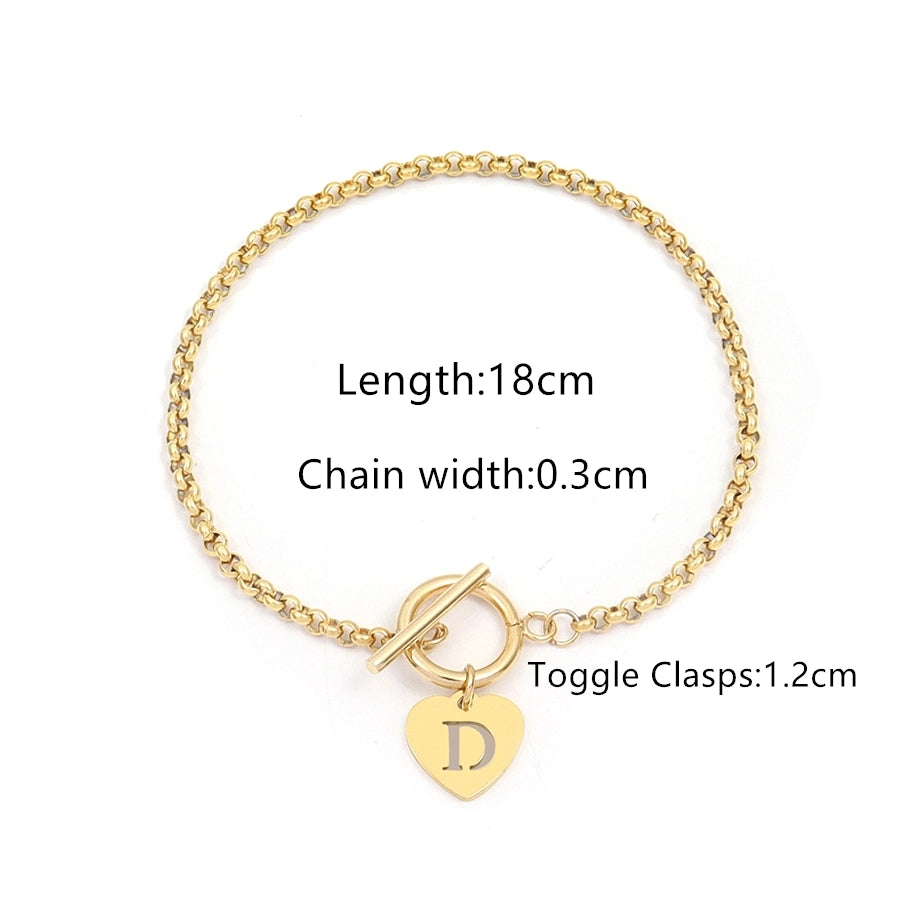 Elegant Simple Style Classic Style Letter 201 Stainless Steel 304 Stainless Steel Bracelets In Bulk