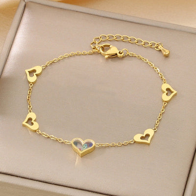 Vintage Style Streetwear Flower 304 Stainless Steel 18K Gold Plated Bracelets In Bulk
