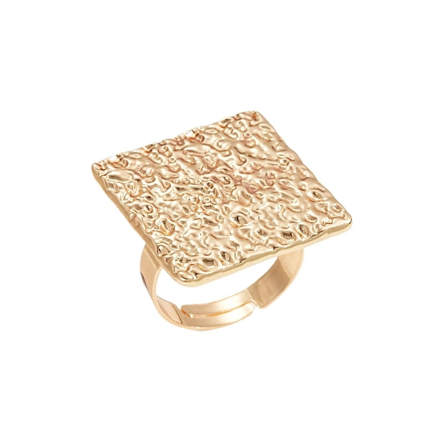 Exaggerated Square Alloy Plating Gold Plated Women's Open Rings