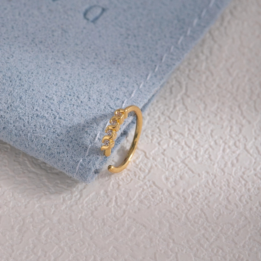 1 Piece Nose Rings & Studs Simple Style Geometric Heart Shape Alloy Plating Inlay Rhinestones Nose Rings & Studs