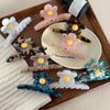 Women's Korean Style Flower Acetic acid sheets Hair Claws